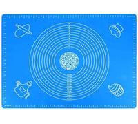 Ibenzoa® Alfombrilla de silicona para hornear, 50 x 40 cm, antiadherente y antideslizante, azul – Base para hornear masa, fondant, pizza y pan