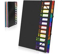 Ibenzoa®: Archivador de documentos A4 con 12 compartimentos, carpeta de PP impermeable para organizar y guardar documentos de forma segura, ideal para oficina y escuela