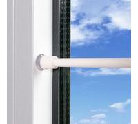 Ibenzoa® Barra telescópica ajustable para colgar cortinas, color blanco, de 40,5 a 60 cm – sin necesidad de taladrar, fabricada en acero de alto contenido de carbono, con tapones de goma, ventosas o t