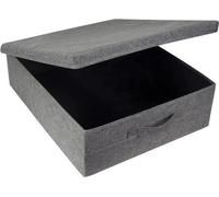 Ibenzoa® Caja de almacenamiento plegable, gris – Caja de plástico resistente con asas y base reforzadas, ideal para ahorrar espacio y guardar ropa, juguetes y libros