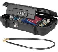 Ibenzoa®: Caja de seguridad portátil para viajes, fabricada en ABS con forro de EVA, con combinación de 4 dígitos y cable de acero desmontable. Dimensiones: 23 x 14 x 6 cm. Ideal para guardar teléfono