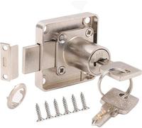 Ibenzoa® – Cerradura cilíndrica, sistema de cierre robusto para armarios y cajones, cilindro de 22 mm, acero inoxidable con pomo de cobre
