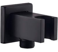 Ibenzoa®: Conector de ducha elegante con soporte para ducha de mano – cuadrado, latón, color , conexión de 1/2 pulgada, roseta, montaje en pared, 1 unidad