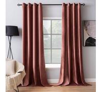 Ibenzoa® Cortinas de terciopelo en rosa pálido – juego de 2, cada una de 140 x 225 cm, ojales de Ø4 cm, terciopelo denso, que regula la luz y proporciona aislamiento térmico, ideales para dormitorios 