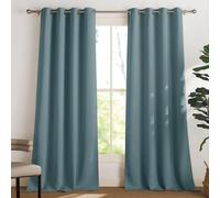 Ibenzoa® Cortinas opacas térmicas, juego de 2, 245 x 140 cm cada una, tejido suave de alta densidad, ojales metálicos, bloquean entre el 85% y el 95% de la luz, ofrecen aislamiento térmico y acústico,