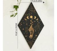 Ibenzoa®: Decoración de pared tipo mandala de madera – Juego de 3 piezas con fases lunares, cada una de 17 x 30 cm. Decoración de pared de madera en estilo bohemio/astrológico, ideal para salón, dormi
