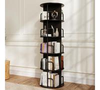 Ibenzoa® Estantería giratoria de madera, con sistema de seguridad antitiempos – forma redonda, giratoria 360°, color , material E1, capacidad de 20 kg por estante, ideal para habitaciones infantiles y