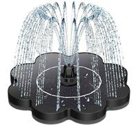 Ibenzoa® Fuente solar con panel solar de vidrio, funciona con energía solar, 8 boquillas ajustables, alcance de 40–60 cm (bajo sol) / 10–20 cm (nublado), color – ideal para jardín y bebedero de pájaro
