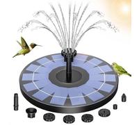 Ibenzoa®: Fuente solar para jardín y estanque – Bomba solar de 2,5 W sin batería, 6 boquillas de pulverización, funcionamiento silencioso, ideal para bebederos de pájaros, estanques para peces y peque