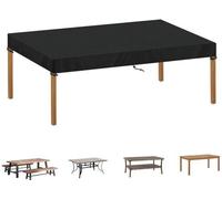 Ibenzoa®: Funda protectora robusta para mesa de jardín, 200 x 100 x 15 cm. Fabricada en Oxford 420D con revestimiento de PU, resistente al agua, al viento y a los rayos UV. Interior suave (protege con