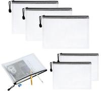Ibenzoa® Fundas impermeables para documentos A5 con cremallera – Juego de 5 unidades, PVC, 24 x 18 cm, color | Protección y organización para oficina y viajes