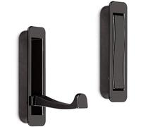 Ibenzoa®: Ganchos abatibles para empotrar en la pared, metal macizo, cromado oscuro, 80 x 20 x 14 mm, alcance de 61 mm, dimensiones de encaje: 76 x 12 x 12 mm, 1 unidad
