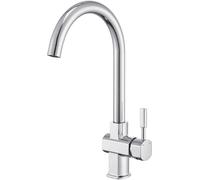 Ibenzoa®: Grifo de cocina moderno de un solo mando, fabricado en latón cromado, con ducha giratoria de 360°, válvulas de cerámica, conexión de 3/8" (rosca interna), orificio de instalación de 32–45 mm