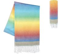 Ibenzoa® Hamamtuch: Toalla tradicional para la playa y el sauna, 100% algodón hilado en anillo, flecos hechos a mano, tamaño XXL (100 x 200 cm), 160 g/m², de secado rápido