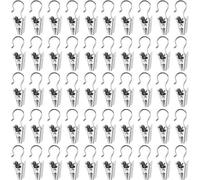 Ibenzoa®: Juego de 100 clips para cortinas de acero inoxidable, color plateado. Medidas: 3,3 cm de largo, abrazadera de 1,8 cm de ancho y 0,9 cm de grosor. Ideales para cortinas y cortinas de ducha