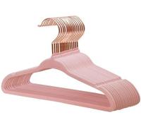 Ibenzoa®: Juego de 15 perchas para ropa infantil, fabricadas en velour con revestimiento antideslizante, con gancho giratorio de color rosa dorado de 360°, de 27,8 cm de largo y 0,5 cm de grosor