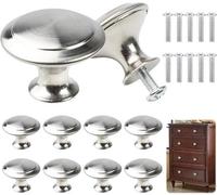 Ibenzoa® Juego de 15 pomos redondos retro para muebles, color plateado – aleación de zinc y hierro, dimensiones aproximadas de 21 x 29,3 mm, incluye tornillos (longitud 26,8 mm), para muebles con un g