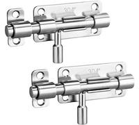 Ibenzoa® Juego de 2 cierres deslizantes de acero inoxidable, 100 x 33 mm, color plateado – Sistema de cierre de seguridad para cobertizos, casas de jardín y puertas exteriores
