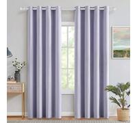 Ibenzoa® Juego de 2 cortinas opacas, 140 x 260 cm, que bloquean la luz, tejidas tres veces (≥80% de opacidad), material suave, con ojales – ideales para dormitorios y salones