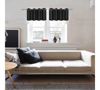 Ibenzoa® Juego de 2 cortinas opacas cortas para cocina y baño, de poliéster, color , 46 x 132 cm (alto x ancho), con 4-8 ojales metálicos de 4 cm de diámetro, que bloquean hasta el 90% de la luz