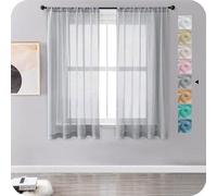 Ibenzoa®: Juego de 2 cortinas semitransparentes con aspecto de lino – regulación sutil de la luz, protección de la privacidad y decoración elegante para salones y dormitorios