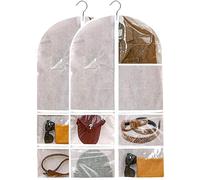 Ibenzoa® Juego de 2 fundas para ropa, 60 x 100 cm – fundas transparentes con cremallera, universales para perchas, transpirables, protección contra el polvo y la humedad