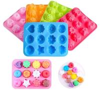 Ibenzoa® Juego de 2 moldes de silicona con forma de flor, 21 x 16 cm – Moldes para jabón y otros usos, aptos para temperaturas de -30 °C a 230 °C, y aptos para horno, microondas, lavavajillas y refrig