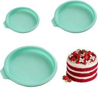 Ibenzoa® Juego de 3 moldes de silicona para hornear, con diámetros de 20/16/11 cm – moldes redondos para pasteles de capas, cheesecakes y muffins