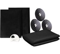 Ibenzoa® Juego de 3 mosquiteras autoadhesivas para ventanas, cortables hasta 130x150 cm, de poliéster, resistentes a los rayos UV, con cuchilla de corte y cinta de velcro