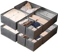 Ibenzoa®: Juego de 3 organizadores plegables de tela para cajones, ideales para ropa y accesorios. Ahorran espacio. Dimensiones: 28×28×12 / 28×14,5×12 / 14,5×14,5×12 cm
