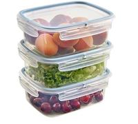 Ibenzoa® - Juego de 3 recipientes herméticos de 1,8 L – Sin BPA, rectangulares, 23,5 x 18,5 x 13 cm, aptos para temperaturas de -20°C a 120°C, para refrigerador y congelador