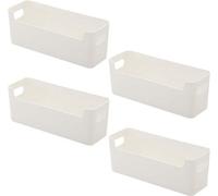 Ibenzoa®: Juego de 4 cestas de almacenamiento – organizadores versátiles en diferentes tamaños para el baño, cajones y lavabo, con revestimiento interior resistente a la humedad