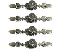 Ibenzoa® Juego de 4 pomos y tiradores retro para armarios y puertas, aleación de zinc con efecto envejecido, 16,8 x 3,6 x 2,5 cm – estilo europeo clásico