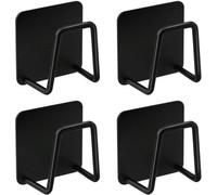 Ibenzoa® Juego de 4 soportes para esponjas de acero inoxidable: autoadhesivos, en forma de U, resistentes a la corrosión e impermeables, para espacios de hasta 3 cm, sin necesidad de taladrar, ideales