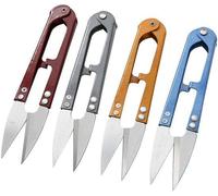Ibenzoa®: Juego de 4 tijeras para hilos de acero al carbono, aproximadamente 11 cm de largo (cuchilla de 4 cm), con resorte, aptas para diestros y zurdos, herramienta de corte precisa para hilos, líne