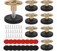 Ibenzoa®: Juego de 8 patas ajustables para muebles, acero inoxidable, con ajuste de altura de 33 a 40 mm, tapas de aislamiento de ABS con esponja acolchada, montaje con tornillos o adhesivo 3M, para m