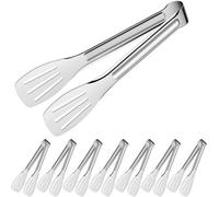 Ibenzoa®: Juego de 8 pinzas de servicio de acero inoxidable 304 | 18,5 cm, resistentes a la corrosión y aptas para lavavajillas – Pinzas de cocina ergonómicas para buffets y fiestas