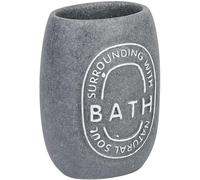 Ibenzoa® Juego de baño de 6 piezas en gris y blanco: juego completo que incluye un soporte para cepillos de dientes (14,1 cm), un vaso de 150 ml, un dispensador de jabón de 270 ml, un jabonera de 13x9