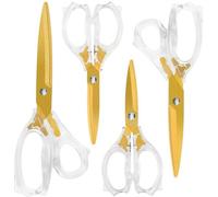 Ibenzoa®: Juego de cuchillas de 4 piezas con revestimiento de titanio, mangos transparentes de ABS, acero inoxidable, 14,6/16,5/19,7/21,6 cm – versátil y apto para múltiples usos