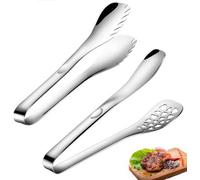 Ibenzoa®: Juego de dos pinzas de acero inoxidable para la cocina, 25 cm – pinza para servir y pinza para espaguetis, diseño perforado, ergonómicas, aptas para lavavajillas