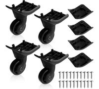 Ibenzoa® Juego de ruedas para maletas, 4 unidades – Ruedas de polímero resistentes al desgaste, aro de goma suave, ejes de 12x100 mm, capacidad de hasta 20 kg, compatible con maletas y carritos