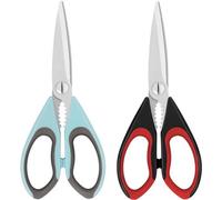 Ibenzoa® Juego de tijeras de cocina multifuncionales, acero inoxidable 3Cr13, longitud total de 22 cm (8,6 pulgadas), hoja de 8 cm, con dientes de 2,5 mm, aptas para lavavajillas, mangos de PPTPR, col