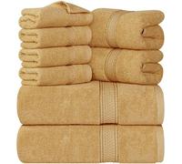 Ibenzoa®: Juego de toallas premium de 8 piezas, fabricado con algodón 100% hilado en anillo. Incluye: 2 toallas de baño de 68,6 x 137,2 cm, 2 toallas de mano de 40,6 x 71,1 cm y 4 toallas pequeñas de 