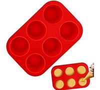 Ibenzoa® Mega: Molde de silicona antiadherente para muffins – Molde para hornear de 23,7 x 16,2 x 3,7 cm, color rojo, apto para horno, microondas, congelador y lavavajillas, ideal para muffins, cupcak