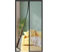 Ibenzoa® Mosquitera magnética con imanes extra fuertes, ideal para puertas de balcones, sótanos y terrazas, de 80 x 240 cm, fabricada con material de malla, incluye 4 cm de cinta de velcro, sin necesi