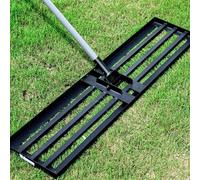 Ibenzoa® Nivelador de césped, 2,1 m – 114,3 x 25,4 cm, cortado con láser y completamente soldado, hierro con revestimiento de polvo, mango de acero reforzado, para jardines y campos de golf