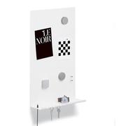 Ibenzoa®: Panel organizador de pared multifuncional, fabricado en chapa de acero de 1,5 mm, con revestimiento de pintura en polvo, color blanco, dimensiones 30 x 49 cm, con imanes y soporte para teléf