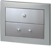 Ibenzoa®: Placa de accionamiento mecánico para inodoro con doble descarga, acabada en cromo mate. Fácil montaje para grosores de pared de 1 a 8 cm, compatible con estructuras de soporte