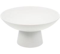 Ibenzoa®: Plato de cerámica blanca redonda con base – elegante plato para servir frutas y postres, resistente al calor, ideal para 2-4 personas