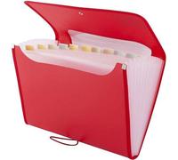 Ibenzoa® - Portafolios para documentos A4: resistente, flexible, con 12 compartimentos, forrado con material suave, cierre ajustable, ideal para viajes y oficina